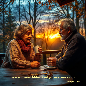 older couple having coffee