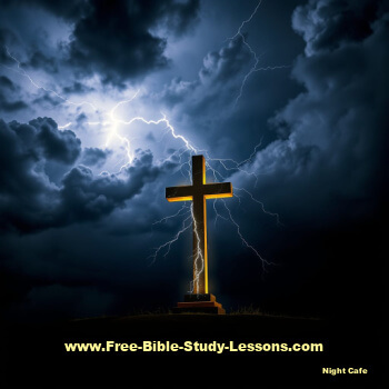 The Cross of Christ struck by ligthning