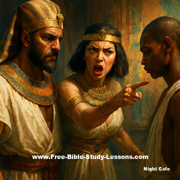 Potipher and his wife accusing Joseph