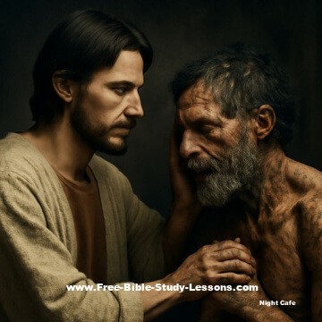 Jesus with leper