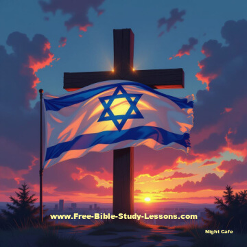 Isreal's flag over the cross