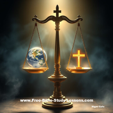 the world and the cross in a balance