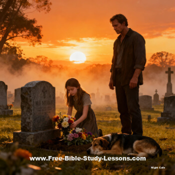 family at a graveside