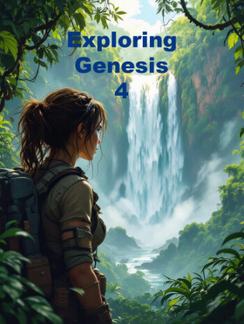 Genesis Chapter 4 woman explorer at waterfall