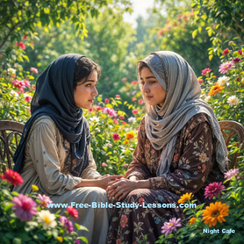 two arab women talking