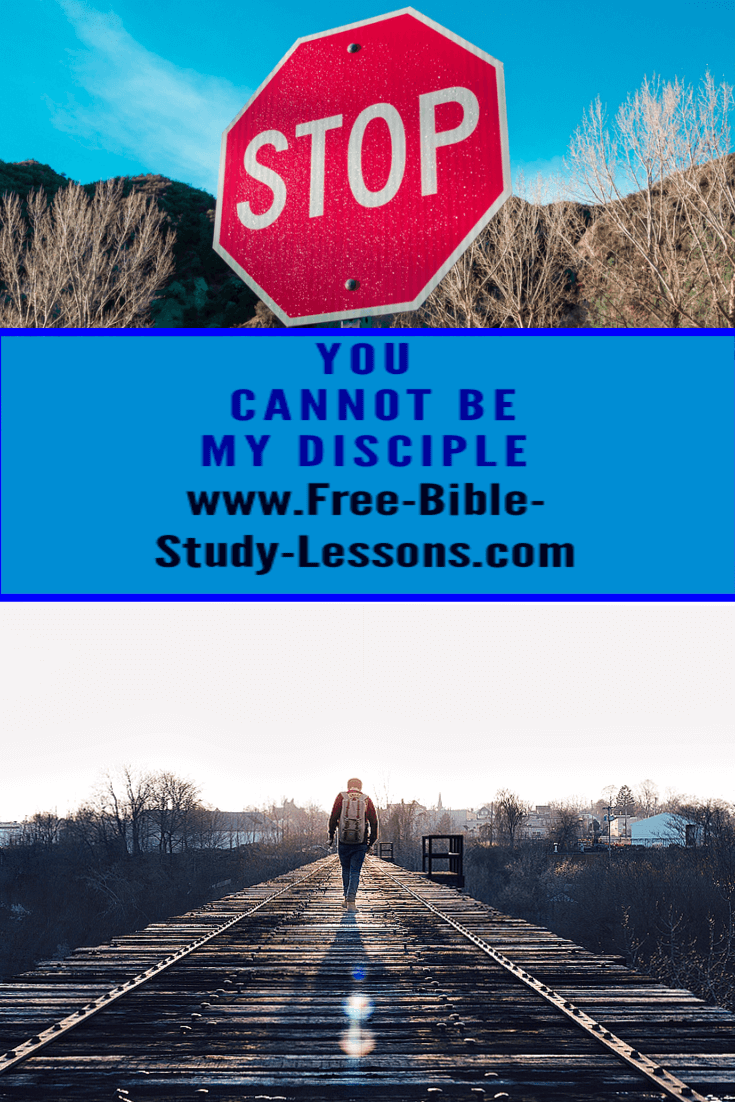 Picture of a stop sign and a man walking down the railroad tracks alone.