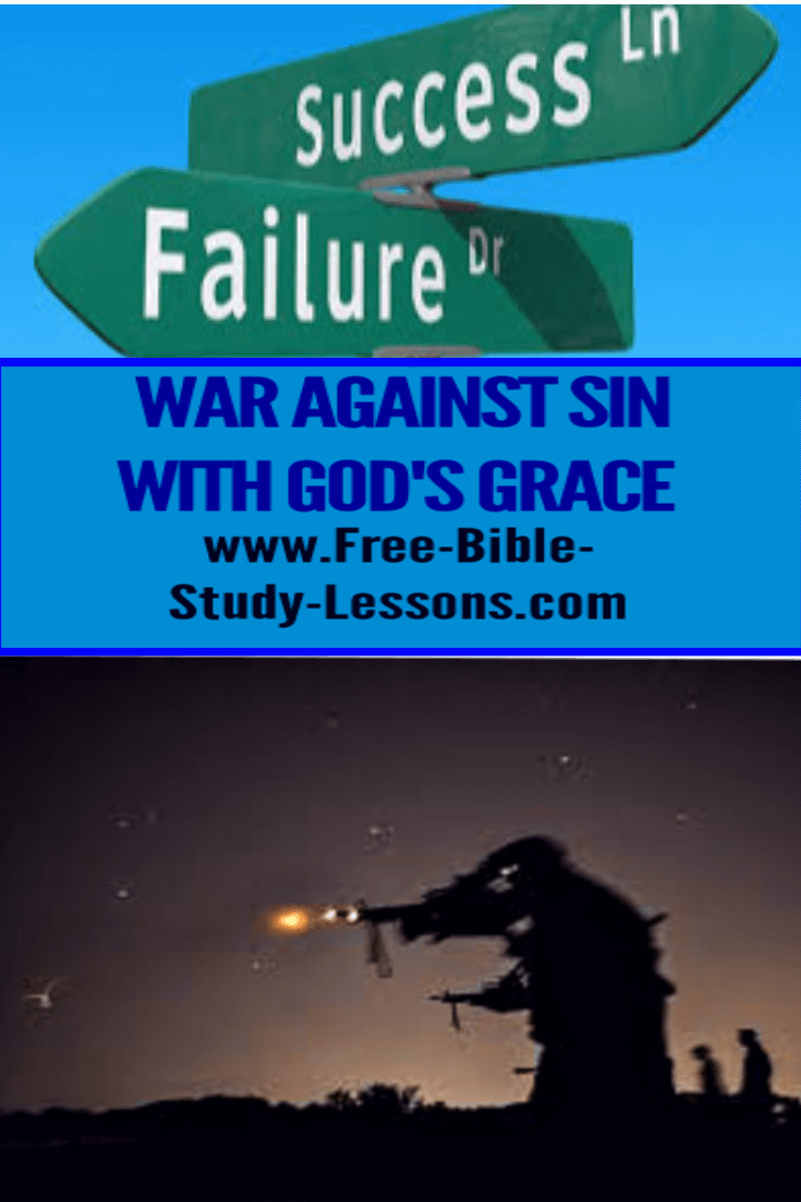 We overcome sin by the Blood of Christ applied through God's grace.