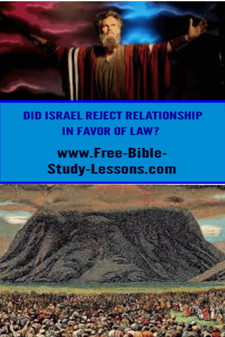 At Mount Sinai, did Israel reject relationship [Grant Covenant] and demand a Law Covenant?