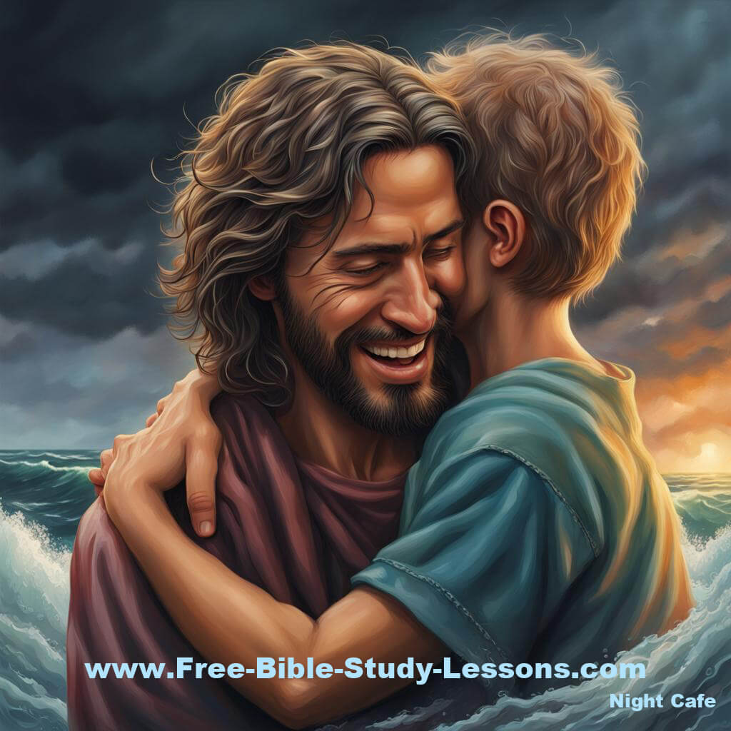 Jesus Hugging A Child