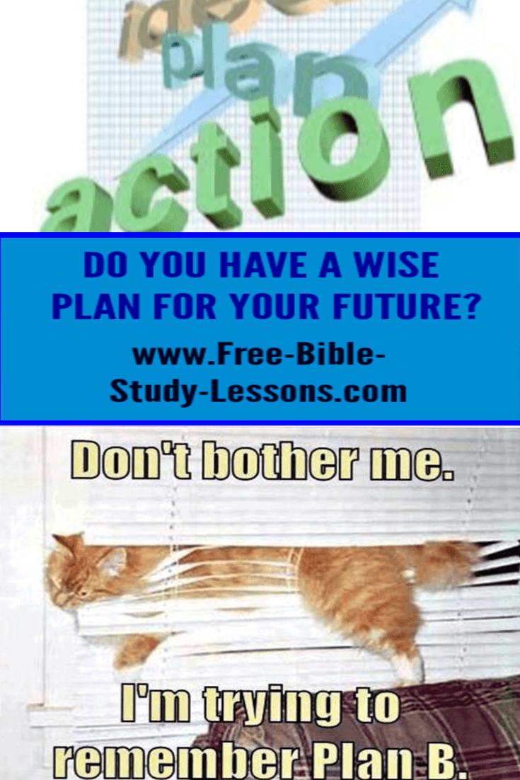 Christians need a wise plan to be prepared for the future.  What are some things which need to be considered?