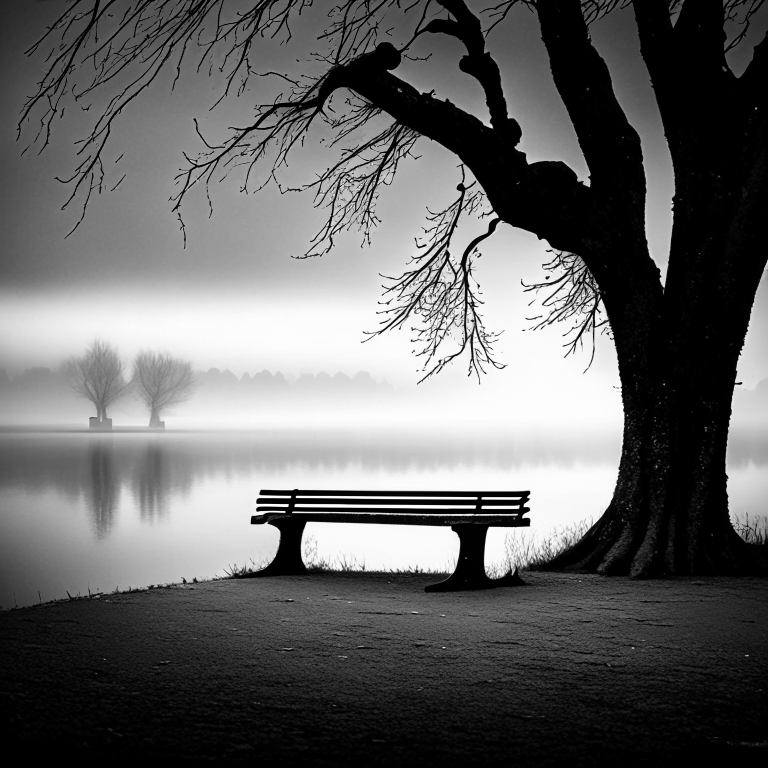 When God is silent, we need to exercise faith to please our Father. park bench in fog