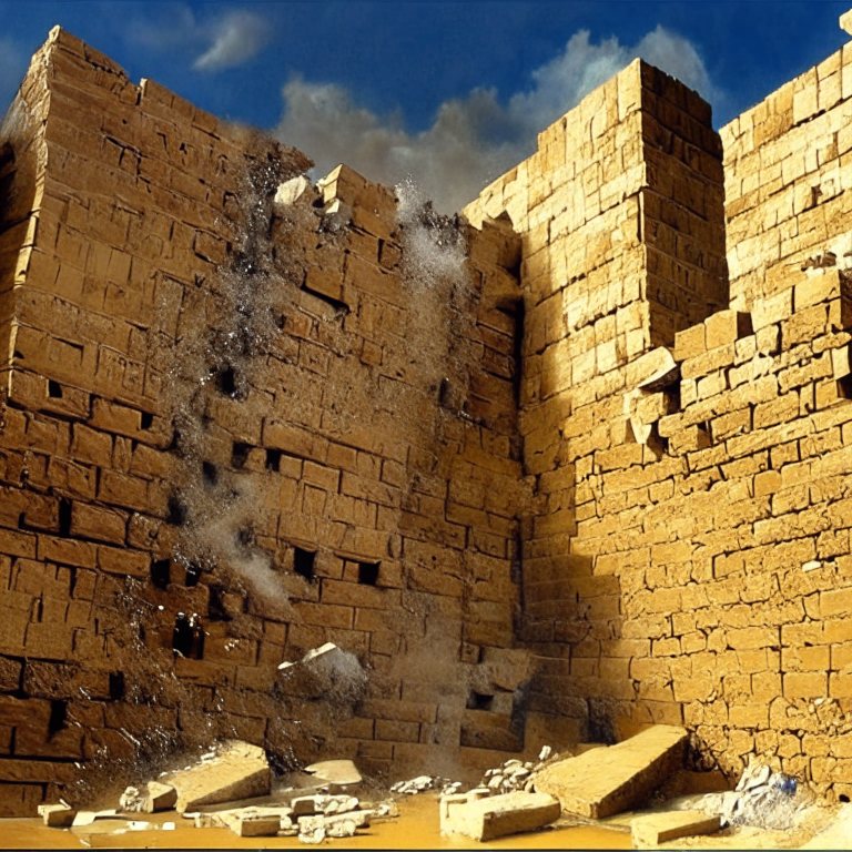 Jericho walls falling down