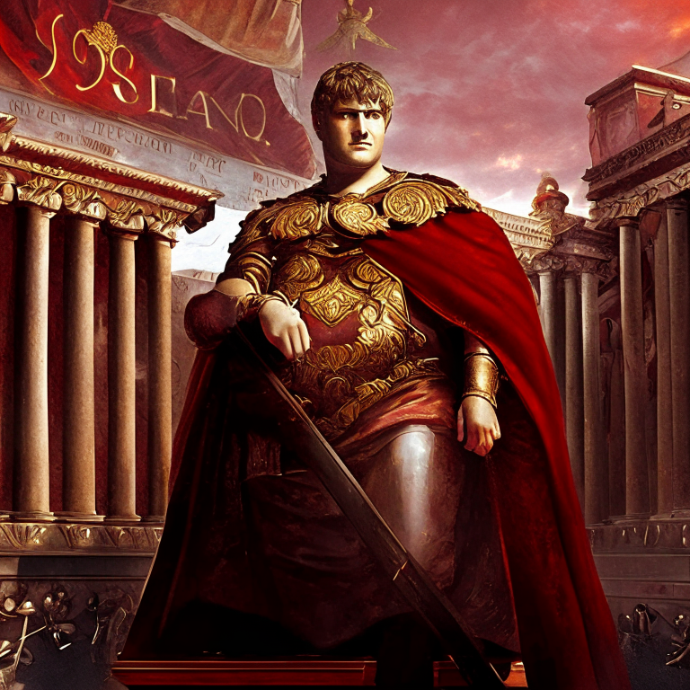 The Emperor Nero was a vicious, beast-like man. Artwork by Recraft. emperor Nero