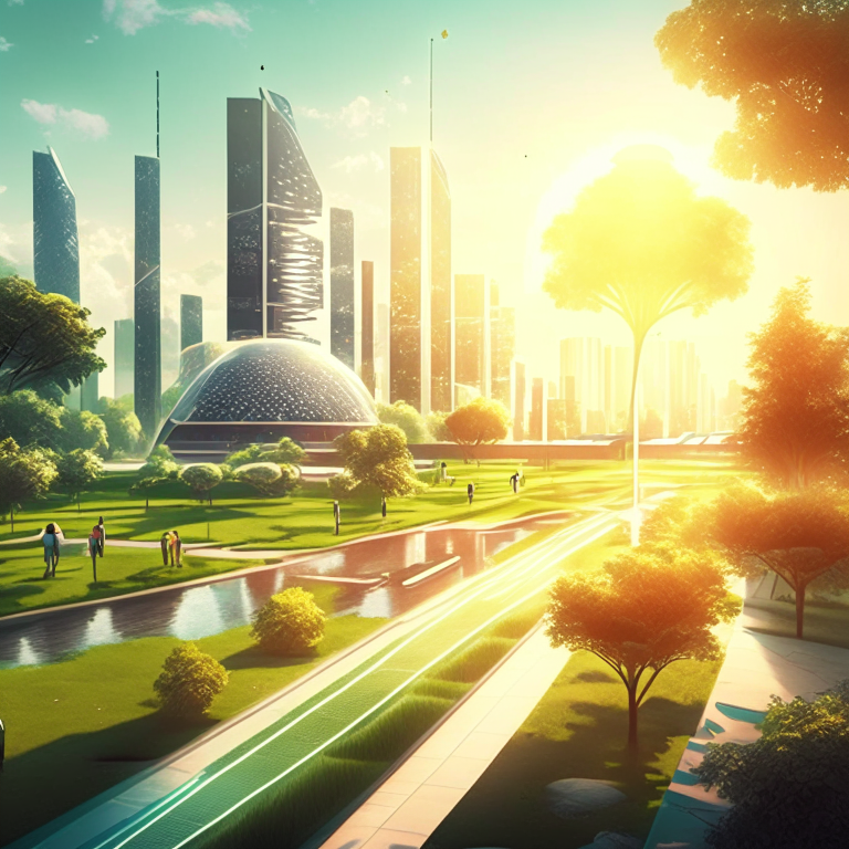 We don't know all of what God has in store for His children, but it will be spectacular!  Artwork generated by AI at Recraft. future city