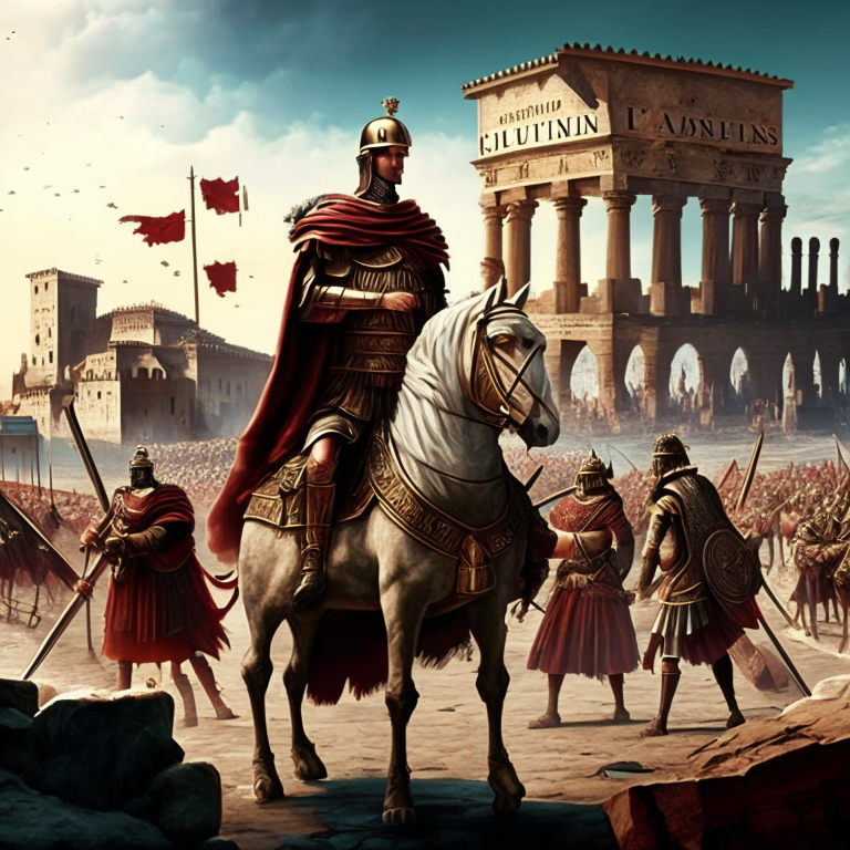 Rome ruled the civilized world. Artwork by Recraft. roman soliders