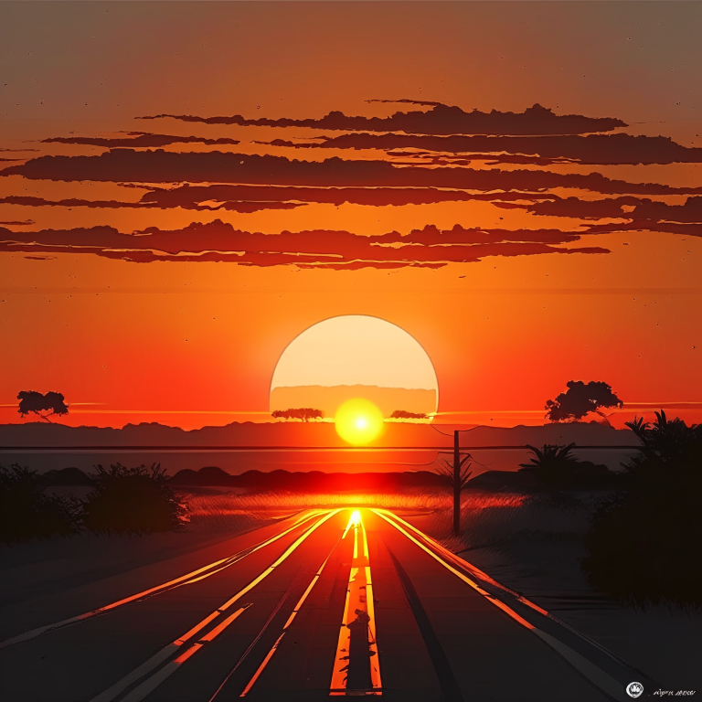 We should never let the sun go down on our anger.  We need to learn to deal with it.  Artwork by AI at recraft.ai sundown