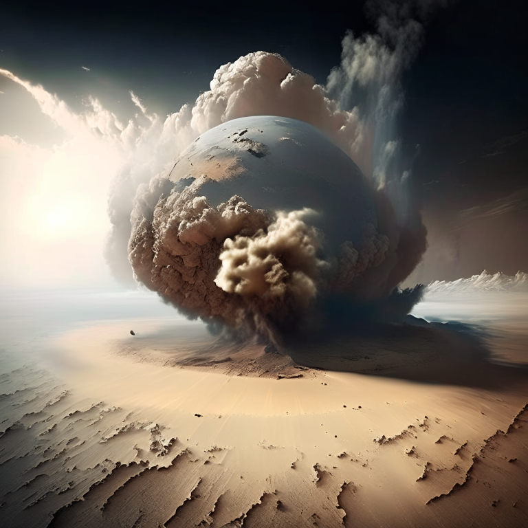 When the dust settles from this clash of kingdoms, there will be only one Victor: Jesus Christ. Artwork created on Recraft.ai. world in dust storm