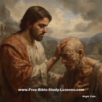 Jesus and leper