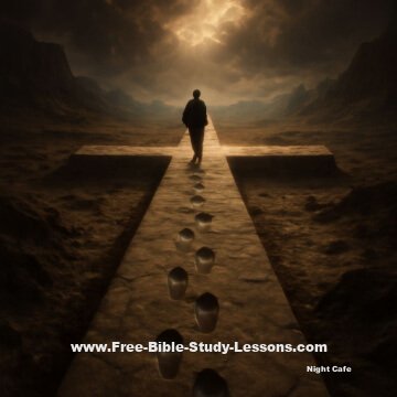 man walking on cross path